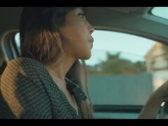 Amateur, Voiture, Femelle, Doigter, Fille latino, Public, Solo, Se déshabiller