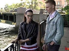 18, Pik sutte, Sædskud, Briller, Hd, Lille kvinde, Ridning, Bryster