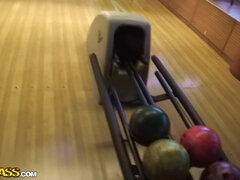 Nessa Devil in amateur girl gives ultimate blowjob in a bowling alley