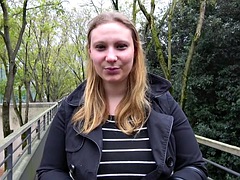 Store bryster, Blondine, Buttet, Fransk, Trekant, Bryster