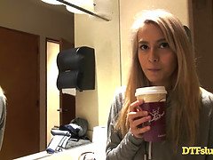 Young slut Janice Griffith sucks shaft and fucks backstage undirected xxx