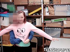 Young babe knows to steal but she also knows to fuck guards
