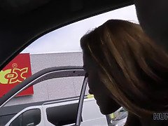 Hunt4k. hunter pickups hot chick and her bf by the shopping