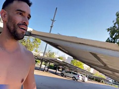 An exhibitionist loves to get naked in a public parking lot