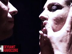 Dahlia Sky submits to a rough deep throat and ass pounding in Devianthardcore