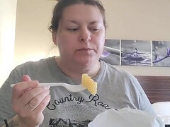 Testes gyönyörű hölgy, Fétis, Étel, Házi készítésű, Érett koros, Egyedül