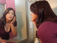 Asiático, Perra, Engañando, Pajear, Japonés, Masturbación, Maduro, Chupando