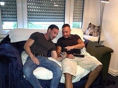 18, デカチン, ブロンド, 3p男男女, オマンコ, ラフ, ガリガリ, 三人