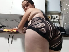 Enthousiasteling, Kont, Mooie dikke vrouwen, Grote kont, Mollig, Keuken, Latijnse vrouw, Alleen