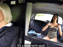 Blonde and brunette amateur actress indulges in wet pussy play in leather jeans