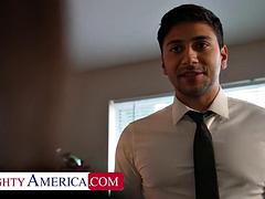 Boss Shay Sights demands a hard cock on her desk and a hot load in her mouth