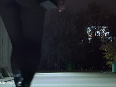 Brunett, Tjeckisk, Erotisk, Fötter, Strumpbyxor, Offentlig, Solo, Stockings