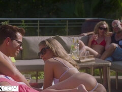 Blondine, Pik sutte, Par, Creme tærte, Hundestilling, Hd, Slikning, Bryster