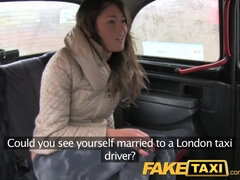 Savannah Secret's natural tits & hairy twat get pounded hard in fake taxi ride