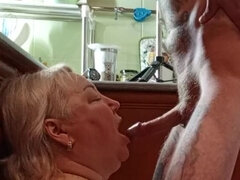 Stor svart kvinne, Kukk suging, Sperm skott, Dype svelg, Hd, Moden, Milf, Sperm