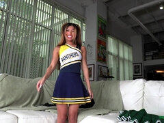 Cheerleader Clara Trinity jerks off Mr. POV in the point-of-view hand job video Coach! It Doesn't Fit!! - Clara trinity