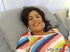 Prurient dark haired mexican little baby tears up in a unceasing fashion