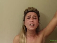 Couple, Fille, Queue, En levrette, Énorme, Chatte, Criant, Nénés