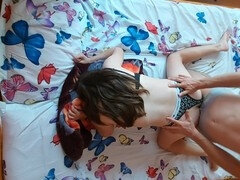 18, 아메리카인, 큰 엉덩이, 여자친구, 집에서 만든, 조그마한, 보지, 스타킹