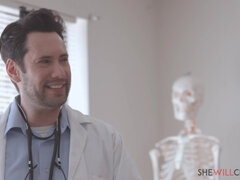 美女, デカチン, フェラチオ, 医者, ハードコア, なめる, ポルノスター, オマンコ