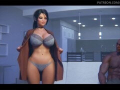 デカ尻, 黒人, 彼氏, 浮気する, 目瞪口呆, オマンコ