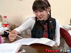 Boquete, Holandêsa, Europeu, Masturbação, Adolescente, Uniforme