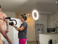 Scene behind the camera, threesome sex with Poly Visual