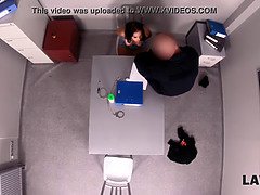 Jennifer Mendez gets taught a lesson by security guards while getting fucked hard