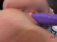 Dildo, Zierlich, Piercing, Muschi, Rasiert, Dürr, Titten, Spielzeuge