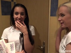 Ερασιτέχνης, Πρωκτικό, Ξανθιά, Μελαχροινή, Ζευγάρι, Χύσιμο, Πρώτου προσώπου, Δημόσιο