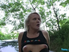 Amatør, Rumpe, Blond, Penger, Utendørs, Synsvinkel, Offentlig, Høy