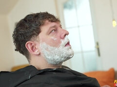 Brunette Beauty's Naughty Barbershop Lust Fuels Wild Passion