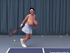 Milena Velba with tits in tennis