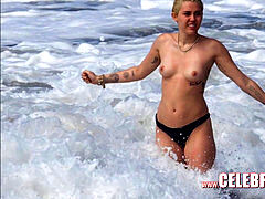 Wild Mega celebrity Miley Cyrus totally bare Collection