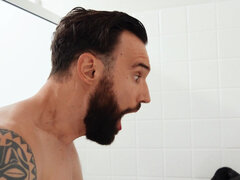 Grote kont, Zwart, Vriendje, Zwart, Europees, Spijkerbroeken, Douche, Tatoeage