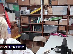 Hot Shoplifting Babe With Puffy Natural Boobs Gets Her Pussy Fucked In Front Of Stepmom