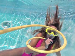 Irina Poplavok blonde pornstar in the pool