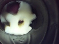 Creampie from inside view of my Fleshlight cum toy