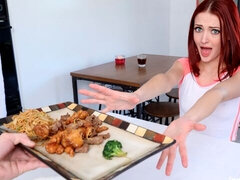 デカチン, フェラチオ, バック, なめる, オマンコ, 赤毛, ティーン