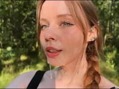 Szépség, Cumizás, Édes, Arcra élvezés, Csupasz, Szabadban, Nézőpont, Orosz