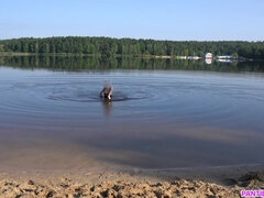 Amatør, Strand, Stor røv, Blondine, Pik sutte, Sød, Hd, Udendørs