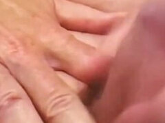 Enthousiasteling, Sperma shot, Europees, Duits, Masturbatie, Rijpe lesbienne, Alleen, Vibrator