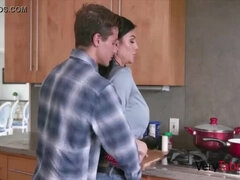 Busty Brunette Stepmom Melissa Lynn Takes Stepson's Cock Deep Inside Her