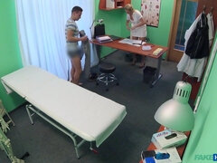 Amador amadora, Flagrado, Tchecoa, Europeu, Enfermeira, Escritório, Uniforme, Voyeur
