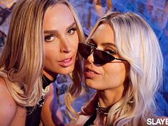 舐める尻, デカパイ, ブロンド, 茶髪の, コンピレーション, レズビアン, 下着, オッパイの