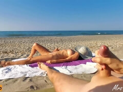 Strand, Stor kukk, Store pupper, Sperm skott, Røske, Mamma, Synsvinkel, Offentlig