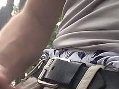 Jerking-off by the Water, at the Public Park, Sagging, American Eagle Boxers. Extended