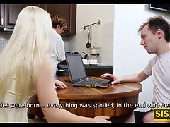 Schönheit, Blondine, Blasen, Bruder, Muschi, Realität, Jungendliche (18+), Titten