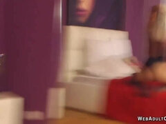 Busty Bulgarian babe in lingerie masturbates on webcam