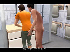 gay GYM shower mega-bitch - Sims 4